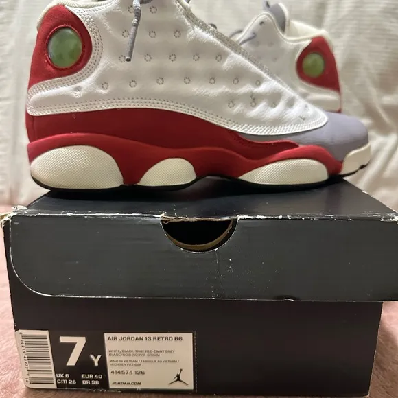 Jordan Kids Shoes - White, Red, Gray