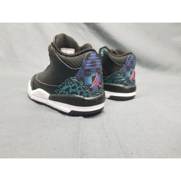 Jordan Toddlers 3 Retro (TD) Sneakers Lace Up Black Green Size 10 NEW IN BOX