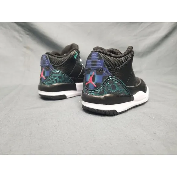 Jordan Toddlers 3 Retro (TD) Sneakers Lace Up Black Green Size 10 NEW IN BOX