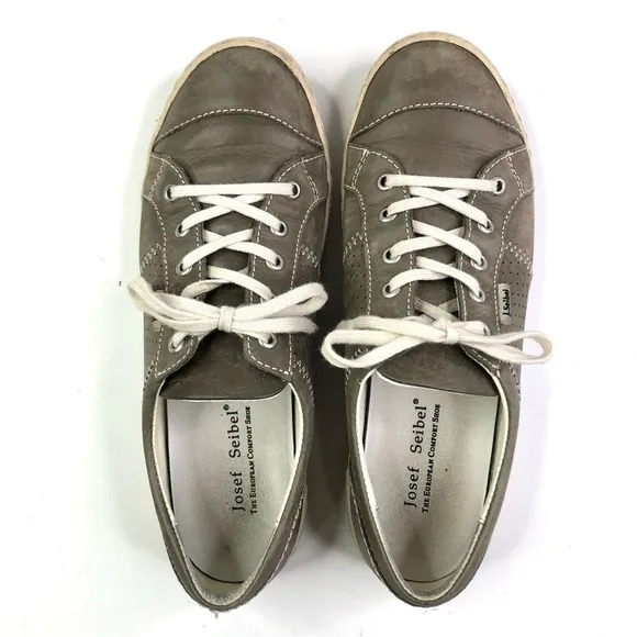 Josef Seibel Caspian khaki leather sneakers walking shoes comfort 39