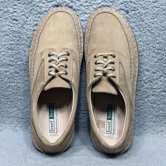 Josef Seibel The European Comfort Mens Size 44 US 10.5 Oxford Shoes Beige