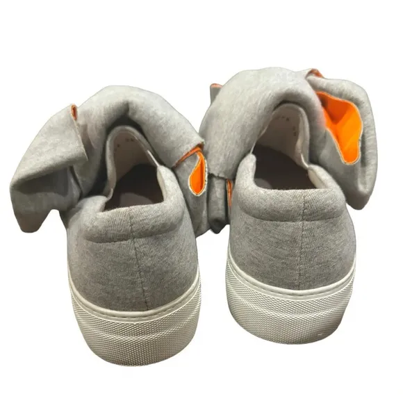 Joshua Sanders 'Bicolor oversize bow jersey skate slip-ons Rare Color