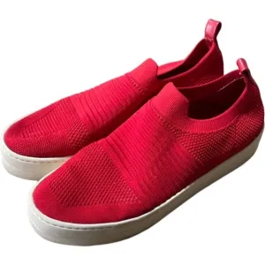 J/Slides Hilo 9  Knit Slip On Platform Sneaker shoes COLOR RED size 9