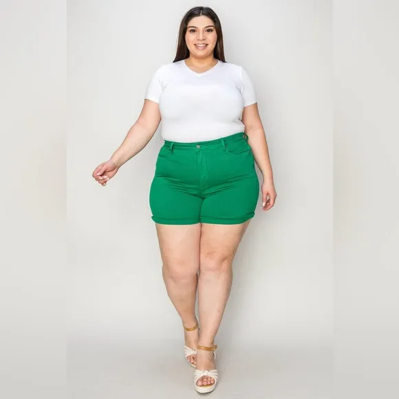 Judy Blue Full Size Tummy Control Garment Dyed Denim Shorts