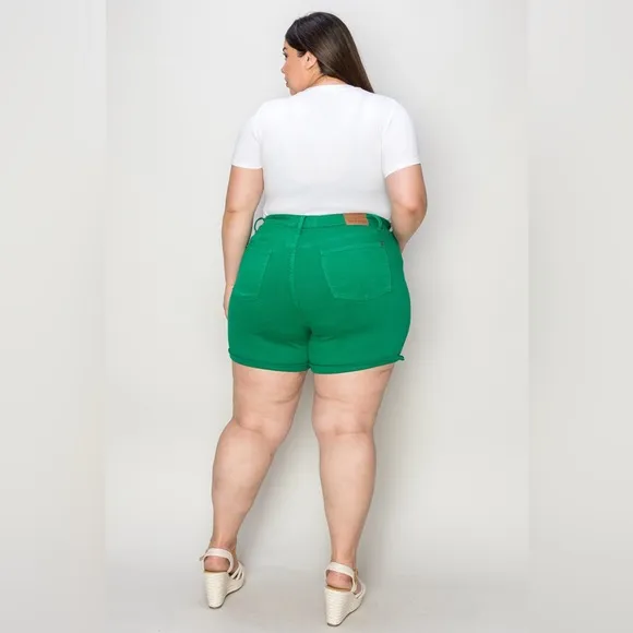 Judy Blue Full Size Tummy Control Garment Dyed Denim Shorts
