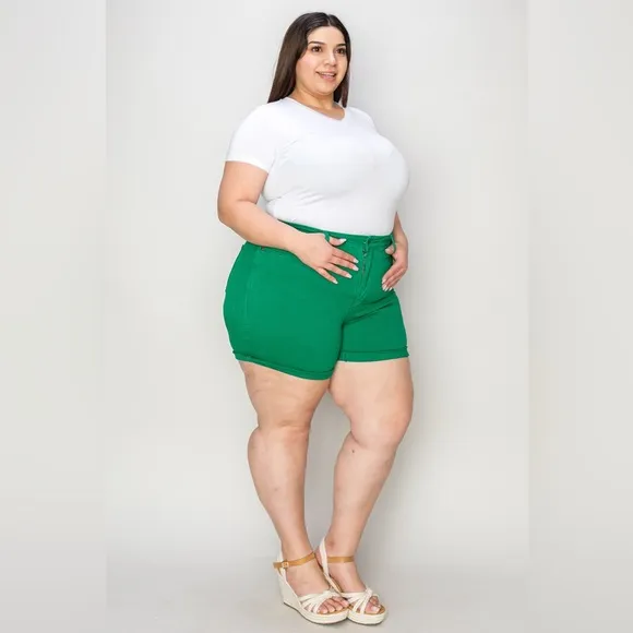 Judy Blue Full Size Tummy Control Garment Dyed Denim Shorts