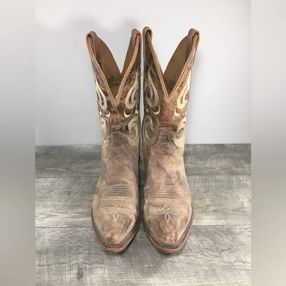 Justin Boots BRL103 Bent Rail Brown Distressed Cowboy Leather Women’s Size 9.5