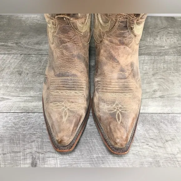 Justin Boots BRL103 Bent Rail Brown Distressed Cowboy Leather Women’s Size 9.5