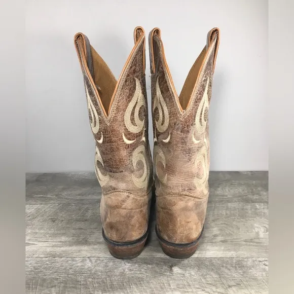 Justin Boots BRL103 Bent Rail Brown Distressed Cowboy Leather Women’s Size 9.5
