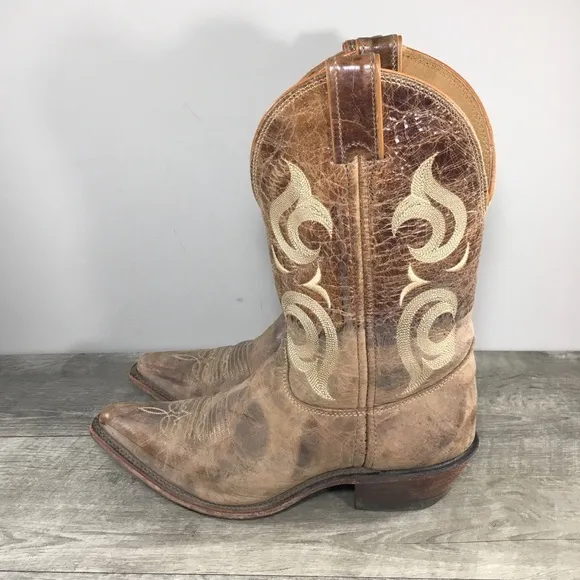 Justin Boots BRL103 Bent Rail Brown Distressed Cowboy Leather Women’s Size 9.5