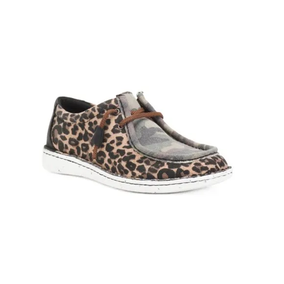 JUSTIN BOOTS Cheetah Canvas Hazer Slip On Shoes