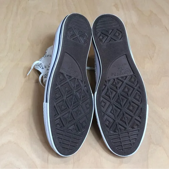 JW Anderson White Converse Edition Grid Logo Sneakers Unisex Size 12.
