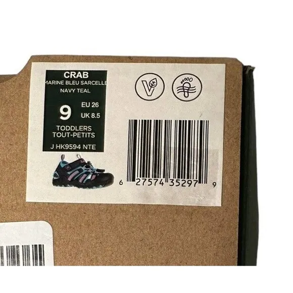 Kamik Toddler Girl Kid Crab Sandals Navy Teal HK4594-NTE Waterproof Shoes Size 9