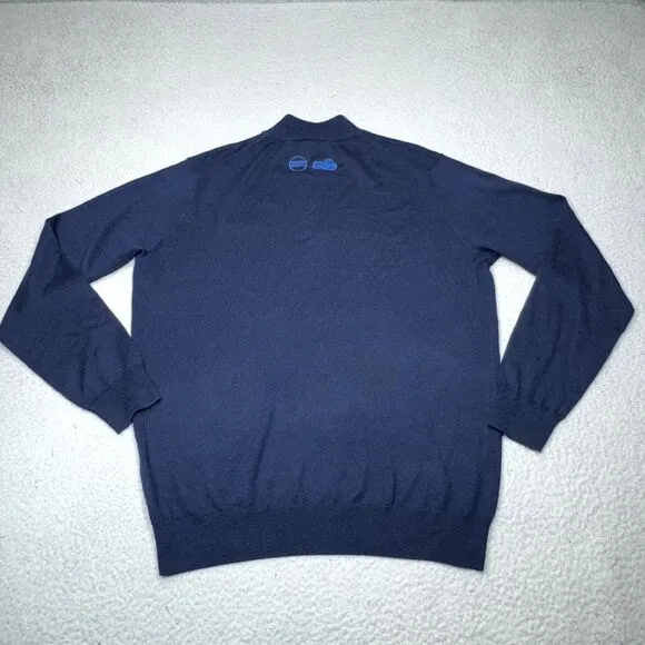 Kansas City Chiefs Sweater Men Medium Blue Peter Millar Wool Superbowl LVIII
