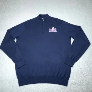 Kansas City Chiefs Sweater Men Medium Blue Peter Millar Wool Superbowl LVIII