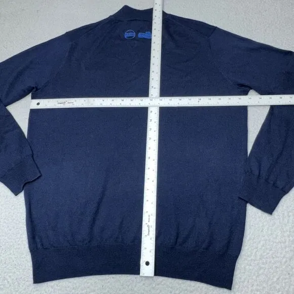 Kansas City Chiefs Sweater Men Medium Blue Peter Millar Wool Superbowl LVIII