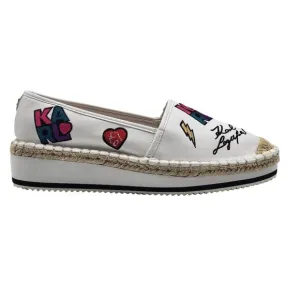 Karl Lagerfeld Womens Bina Patch White Slip On Shoes Size 9.5