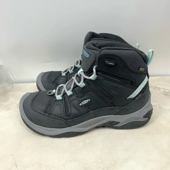 Keen Boots Women Size 10 Shoes Circadia Polar Waterproof Dry Black Leather High