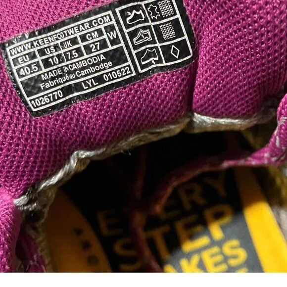 KEEN Circadia Women's 10 Purple Waterproof Hiking Shoes Grey/Boysenberry 1026770