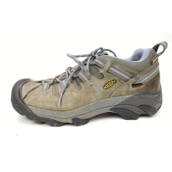 KEEN Dry Targhee II Waterproof Sneakers Womens 8 Gray Leather Lavender Shoes