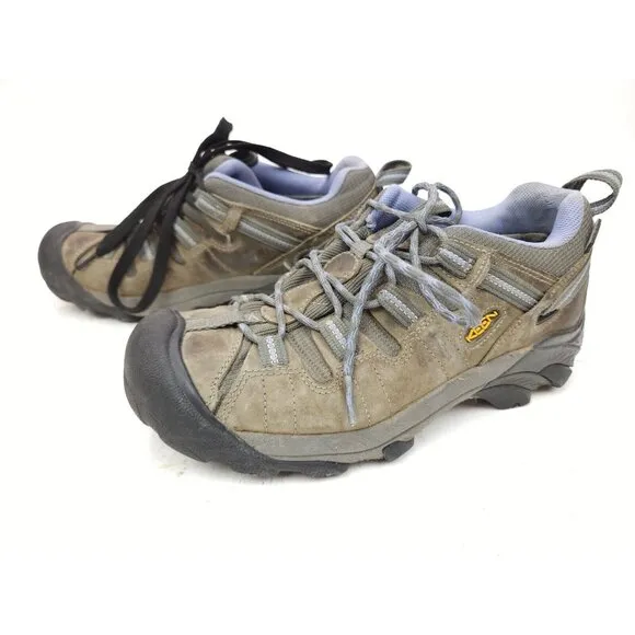KEEN Dry Targhee II Waterproof Sneakers Womens 8 Gray Leather Lavender Shoes