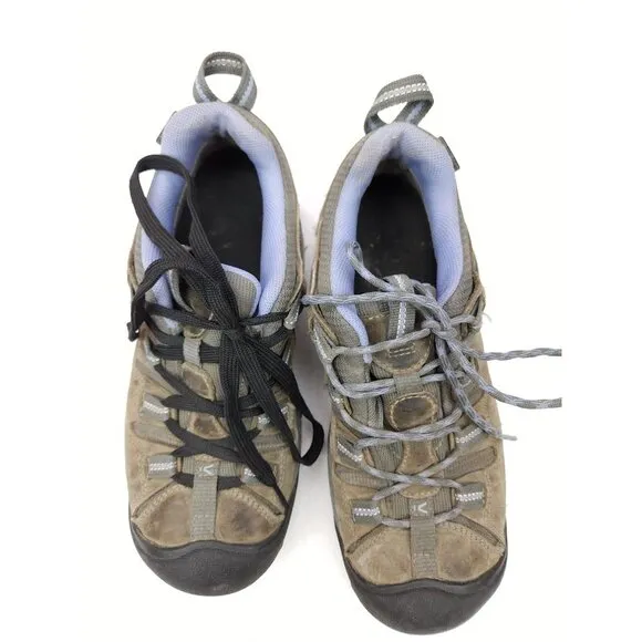 KEEN Dry Targhee II Waterproof Sneakers Womens 8 Gray Leather Lavender Shoes