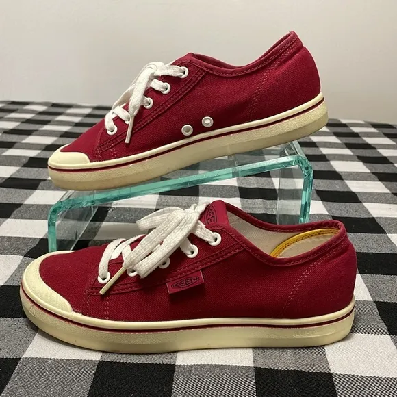 Keen Elsa Canvas Sneakers Shoes Women's Size 8.5 Red Breathable Lace up