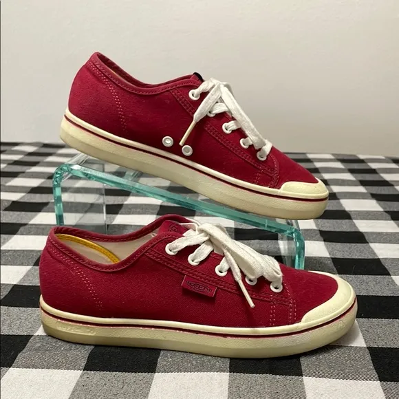 Keen Elsa Canvas Sneakers Shoes Women's Size 8.5 Red Breathable Lace up