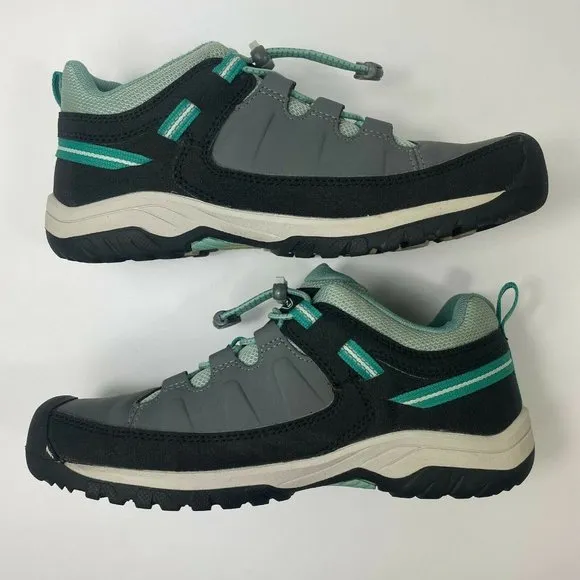 KEEN Kids' Targhee Low Waterproof Hiking Shoes Size 6 Steel Grey/Green 1019830