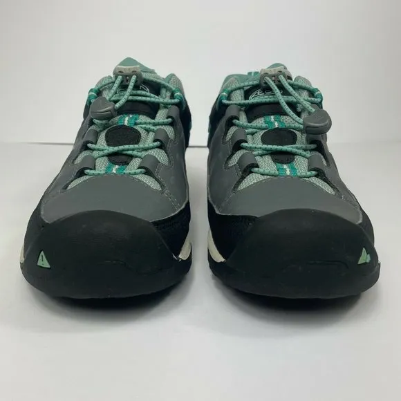 KEEN Kids' Targhee Low Waterproof Hiking Shoes Size 6 Steel Grey/Green 1019830
