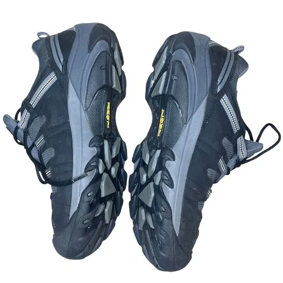 Keen Men's Black / Gray  Leather Lace-Up Targhee Waterproof Hiking Shoes Sz: 13