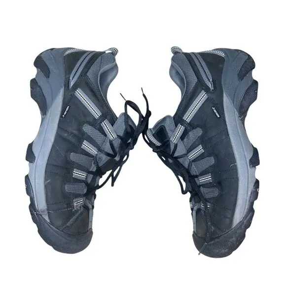 Keen Men's Black / Gray  Leather Lace-Up Targhee Waterproof Hiking Shoes Sz: 13