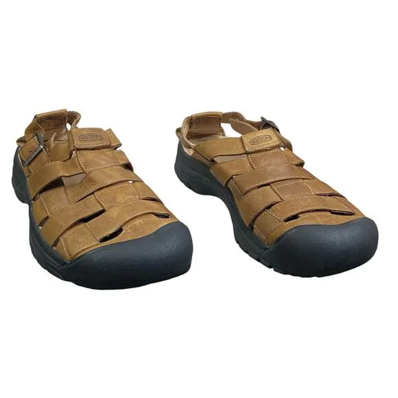 Keen Mens Fisherman Brown Leather Sandals Size US 14