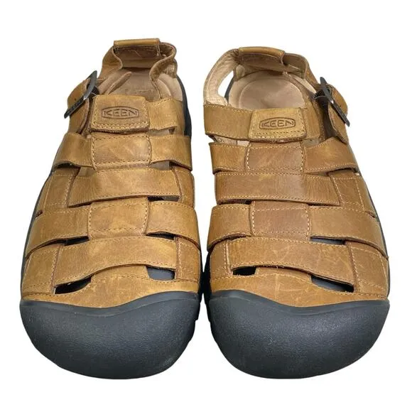 Keen Mens Fisherman Brown Leather Sandals Size US 14