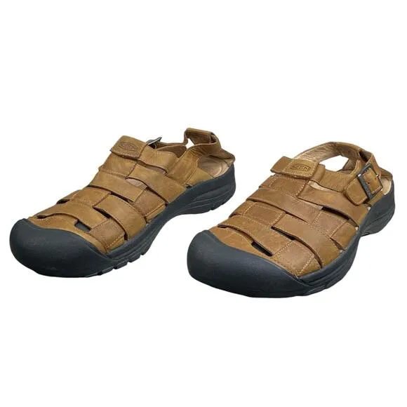 Keen Mens Fisherman Brown Leather Sandals Size US 14