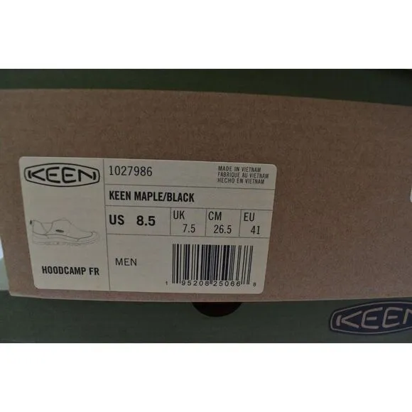 Keen Mens Size 8.5 Hoodcamp FR Slip On Maple Black Shoes