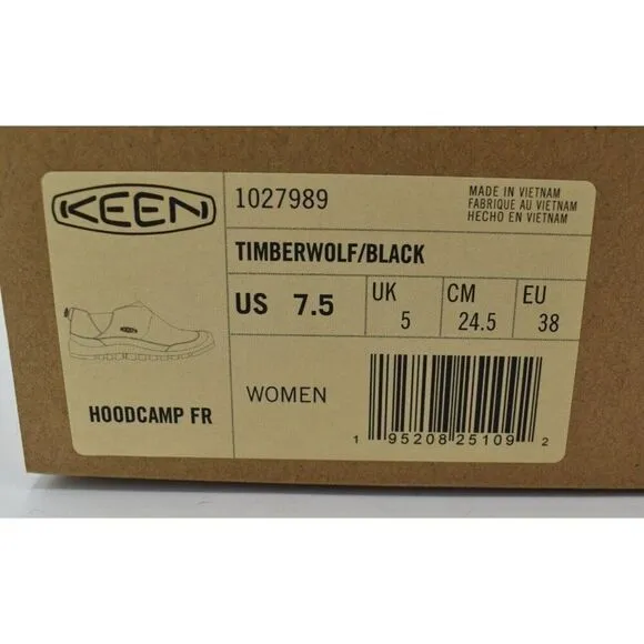 Keen Womens Size 7.5 Hoodcamp FR Timberwolf Black Slip On Shoes