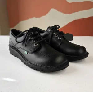 Kickers Kick Lo Shoes Black Leather Comfort Men's Euro 46 US 12 NWOT