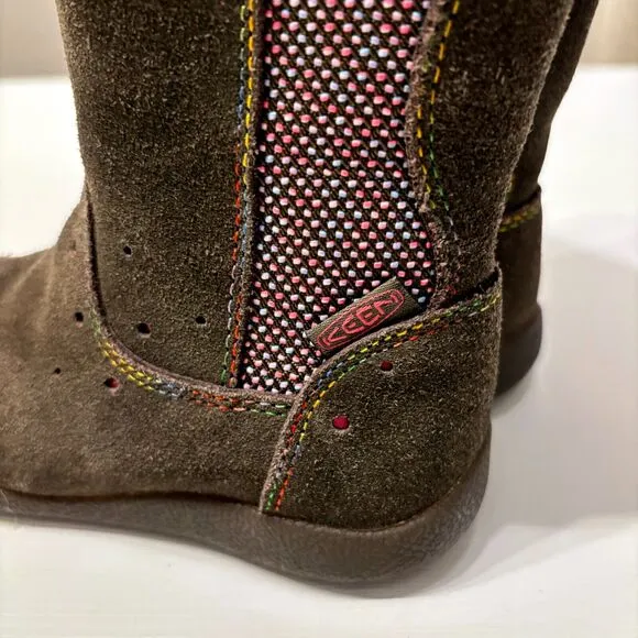Kid's KEEN Punky Brown Leather Suede Tall Boots US‎ Size 9