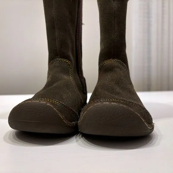 Kid's KEEN Punky Brown Leather Suede Tall Boots US‎ Size 9