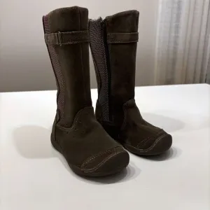 Kid's KEEN Punky Brown Leather Suede Tall Boots US‎ Size 9