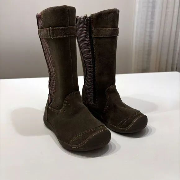 Kid's KEEN Punky Brown Leather Suede Tall Boots US‎ Size 9