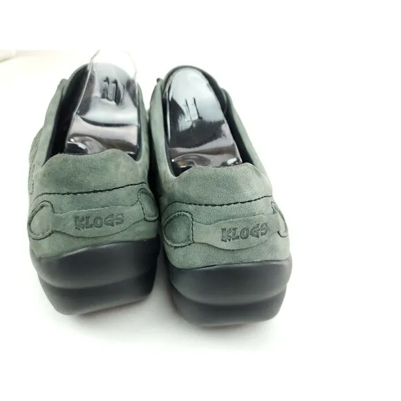 KLOGS Napoli Women's Comfort Bungee Cord Shoes Green Suede Size 11 M