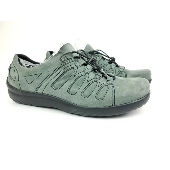 KLOGS Napoli Women's Comfort Bungee Cord Shoes Green Suede Size 11 M