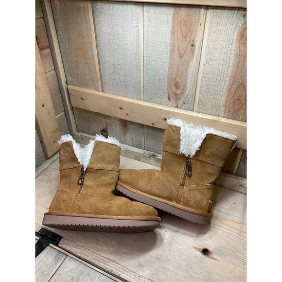 Koolaburra BY UGG/ KIDS ARIBEL SHORT 1117813K CHESTNUT US2 EU33.5 BOOTS