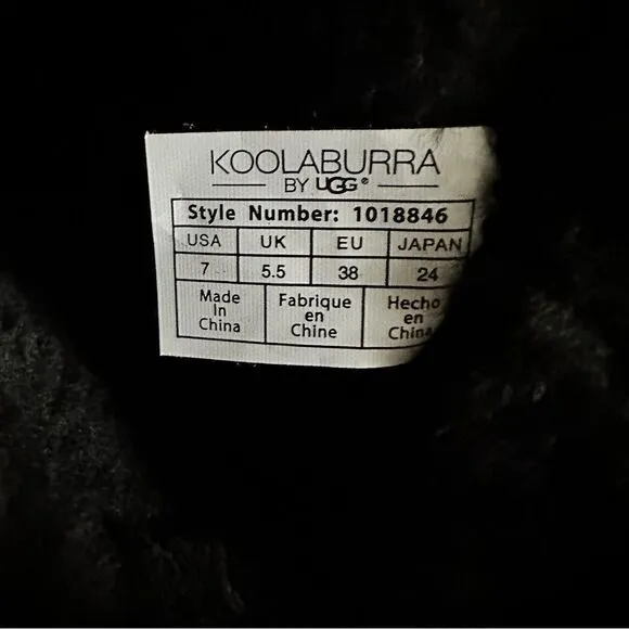 Koolaburra by Ugg Sylia Short Duck Boot Water Resistant Black Leather Women’s 7