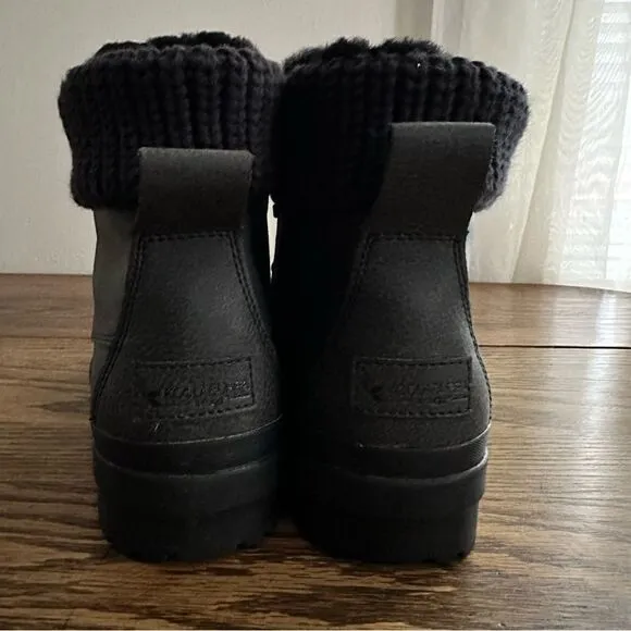 Koolaburra by Ugg Sylia Short Duck Boot Water Resistant Black Leather Women’s 7