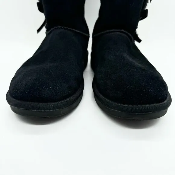 Koolaburra by UGG Victoria Tall Girls Bow Detail Tall Suede Boots Black Size 5