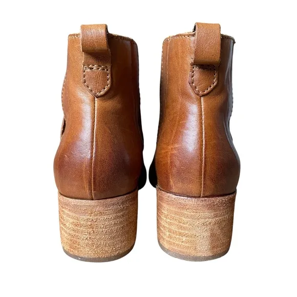 Kork Ease Brown Leather Mindo Heeled Ankle Boots - Size 7