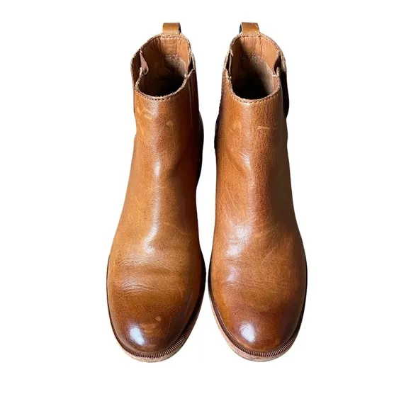 Kork Ease Brown Leather Mindo Heeled Ankle Boots - Size 7